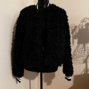 JESSICA simpson women NWT kataleya long sleeve faux fur cozy‎ bomber jacket.